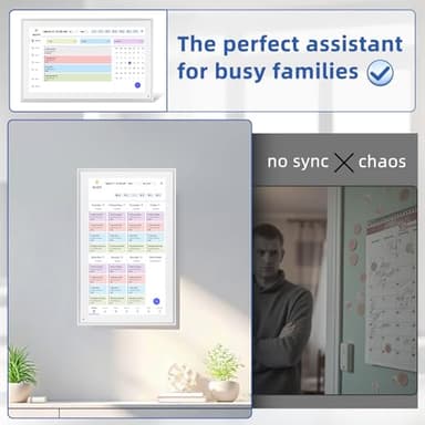 21.5 Inch Digital Calendar, Electronic Chore Chart, Smart Weekly and Monthly Planner 1920 * 1080P IPS Touchscreen Wall and Desk Calendar for Family Schedules, White - Image 7