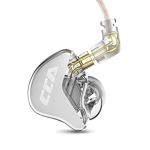 CCA CRA in Ear Monitor Headphones, Ultra-Thin Diaphragm Dynamic Driver IEM Earphones, Clear Sound & Deep Bass, Wired Gaming Earbuds with Tangle-Free Detachable Cable for Singer Musicians Drummers DJ - Image 1