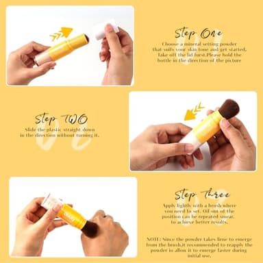 Mineral Sunscreen Setting Powder, SPF 35 Brush Sunscreen Powder for Face & Scalp, Long Lasting Lightweight Breathable, Oil Control Natural Matte Finish (#01 Translucent) - Image 7