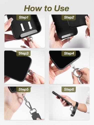 Tiostep Clip and Go Strap for Phone with Wallet Crossbody Phone Lanyard Adjustable and Detachable RFID Wristlet Wallet with ID Window and Zipper, Black - Image 8