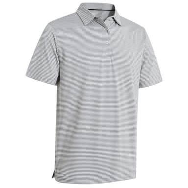 Mens Golf Shirts Moisture Wicking Dry Fit Short Sleeve Performance Sport Stripe Golf Polo Shirts for Men - Image 1