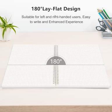 RETTACY Graph Grid Paper Notebook, 2-Pack, 160 Pages per Pack, B5 Medium Size (7.6'' × 10''), 100 GSM Thick Paper, Spiral-bound, Flexible Plastic Cover, for Students, Homework, Math, Engineering - Image 6