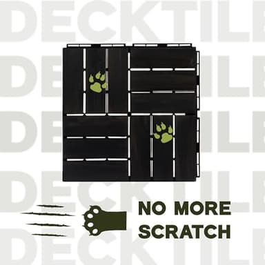 VICTORY RELAX Acacia Wood Flooring Interlocking Deck Tiles for Patio Decor 9 Pcs 12 Slats VR Black - Waterproof Indoor & Outdoor Decor - Balcony Garden Decking Tile (12.2 * 12.2 * 0.7 inches) - Image 7