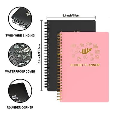 Budget Planner - Monthly Finance Organizer with Expense Tracker Notebook to Manage Your Money Effectively, Undated Finance Planner/Account Book, Start Anytimem,A5(8.6x5.9 inchs),100gsm Paper - Pink - Image 2