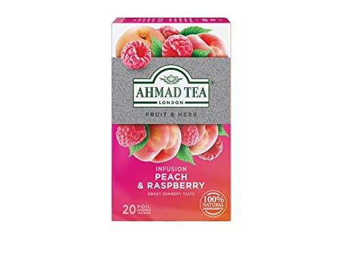Ahmad Tea Infusions, Peach and Raspberry Teabags, 20 ct (Pack of 1) - Decaffeinated & Sugar-Free - Image 1