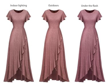 BeryLove Women Sequin Formal Party Dress Flutter Short Sleeve Wedding Guest Cocktail Long Evening Dresses BLS007 Blush XL - Image 6