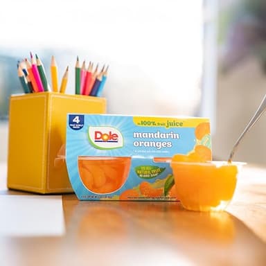 Dole Fruit Bowls Mandarin Oranges in 100% Juice Snacks, 4oz 24 Total Cups, Gluten & Dairy Free, Bulk Lunch Snacks for Kids & Adults - Image 5