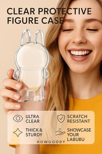 Howgoody Protective Case for Labubu Standing Figure(Macaron to 3.0) - Clear Collector Storage Box with Silicone Strap,Dustproof Scratch-Resistant for Standing Series (Figure Not Included) - Image 4