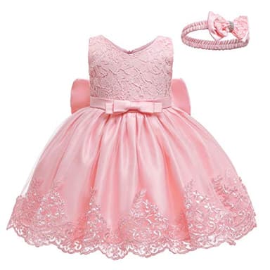 LZH Baby Girls Flower Princess Bowknot Wedding Pageant Christening Baptism Communion Party Dress - Image 2