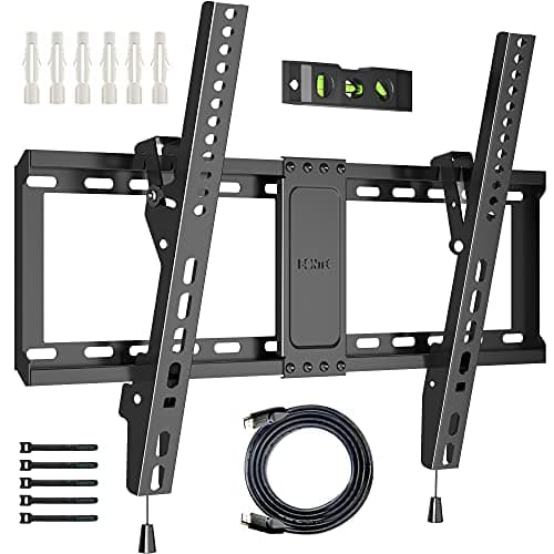 BONTEC TV Wall Mount for 37–85 Inch TVs, Tilting TV Mount Bracket for LED LCD OLED Flat Curved Screens, Low Profile 1.5in Design, Max VESA 600x400mm, Supports up to 132lbs, Fits 55 65 75 85 Inch - Image 1