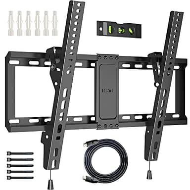 BONTEC TV Wall Mount for 37–85 Inch TVs, Tilting TV Mount Bracket for LED LCD OLED Flat Curved Screens, Low Profile 1.5in Design, Max VESA 600x400mm, Supports up to 132lbs, Fits 55 65 75 85 Inch - Image 1