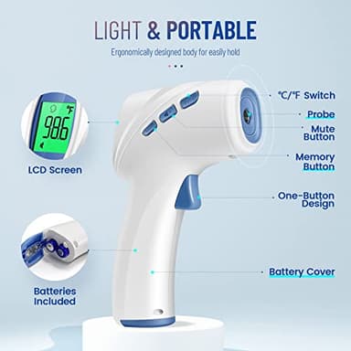 Forehead Thermometer for Adults and Kids, Digital Baby Thermometer with Fever Alarm, Fast Accurate Results, Home Medical & Nurse Essentials - Image 4