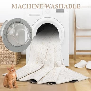 Area Rug for Living Room 9x12: Large Washable Boho Moroccan Rugs Geometric Neutral Rug, Non-Slip Foldable Morden Farmhouse Indoor Floor Carpet for Bedroom Dining Table Home(Geometric Beige, 9'X12') - Image 5