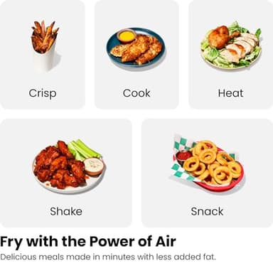 Chefman TurboFry Touch Dual Air Fryer, Maximize The Healthiest Meals With Double Basket Capacity, One-Touch Digital Controls And Shake Reminder For The Perfect Crispy And Low-Calorie Finish - Image 3