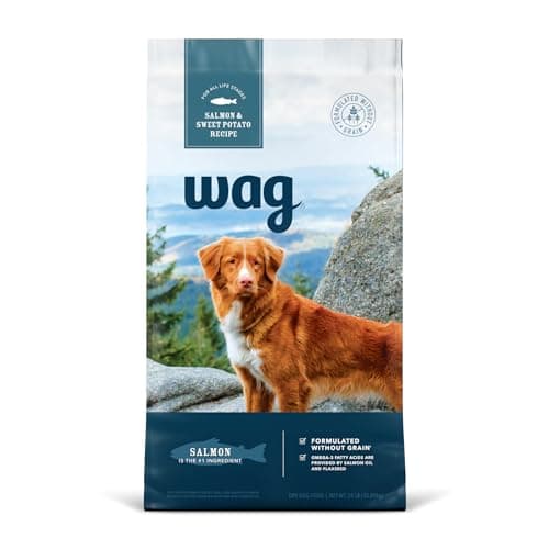 Amazon Brand - Wag Dry Dog Food Salmon & Sweet Potato, Grain Free 24 lb Bag - Image 1