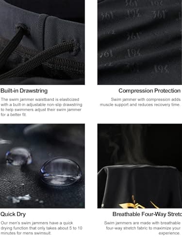 361° Swim Jammers for Men, Pro Racing Training Swimsuit, Chlorine Resistant Endurance Swimming Pants Triathlon Tech Suit 3XL - Image 4