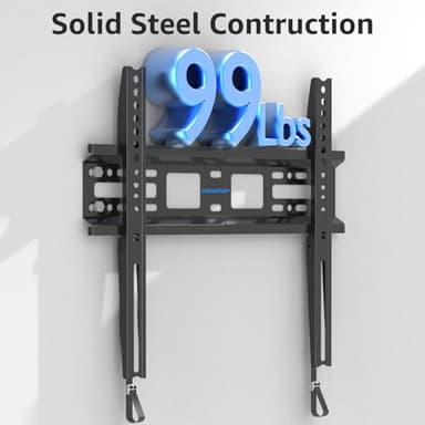 Fixed TV Wall Mount for Most 26-55 Inch LED, LCD and Plasma TVs, Low Profile & Space Saving Flat TV Bracket with Quick Release Lock Max VESA 400x400mm up to 99 lbs Fits 12"-16" Wood Studs MU0013 - Image 3