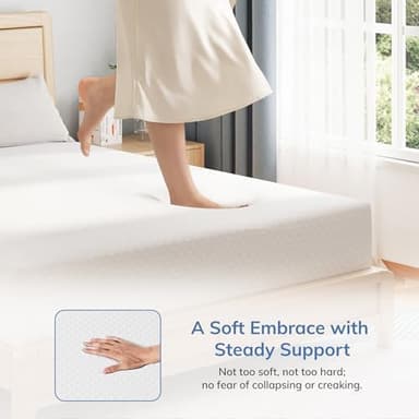 Queen Mattress 8 Inch Green Tea Memory Foam Mattress, Fiberglass Free & Medium Firm, CertiPUR-US Certified Foam for Cool Sleep & Pressure Relief, Bed in a Box, 60"×80"×8" - Image 7