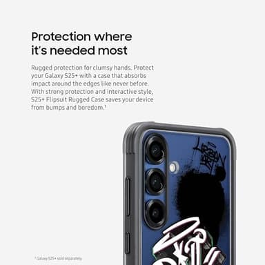 Samsung Galaxy S25+ Flipsuit Rugged Phone Case, Protective Cover, Shockproof, Durable Design, Included Interactive Card Syncs with Screen, US Version, EF-JS936CBEGUS, Black - Image 4