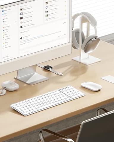 seenda Bluetooth Keyboard and Mouse for Mac, SKM64-2 Multi-Device Rechargeable Slim Wireless Keyboard Mouse Stainless Steel Full Size, Compatible with MacBook Pro/Air, iPad, Mac - White Silver - Image 7