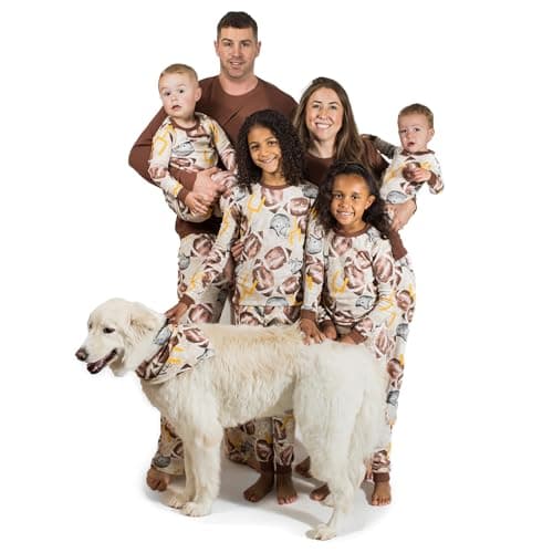 Burt's Bees Baby Family Matching Holiday Pajamas - Organic Cotton PJs for Infants, Toddlers, Kids, Men, and Women Brown - Image 1