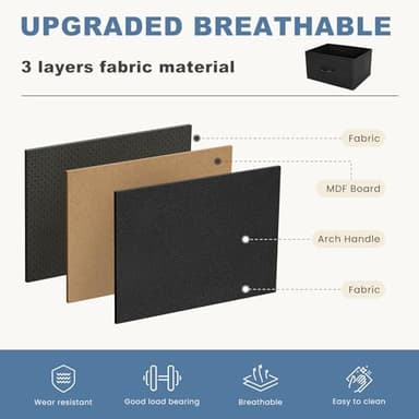 DUMOS Nightstand Set of 2, Small Dresser with 2 Fabric Drawers Side Bedroom End Table Kids Bedside Storage Furniture for 25 inch Tall Night Stand for Closet, Entryway, College Dorm, Classic Black - Image 6