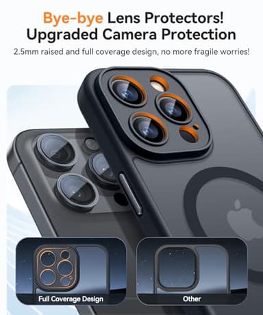 CANSHN Magnetic Compatible with iPhone 16 Pro Case, Upgraded [Full Camera Protection] [Compatible with Magsafe] [Translucent Matte] Shockproof Protective Phone Case Cover 6.3 Inch - Black - Image 3