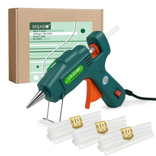SHJADE Hot Glue Gun with 30 Glue Sticks, Fast Preheating Hot Melt Gun, Mini Glue Gun Kit for Kids DIY School Craft Projects and Quick Home Repairs, 20W Green - Image 1