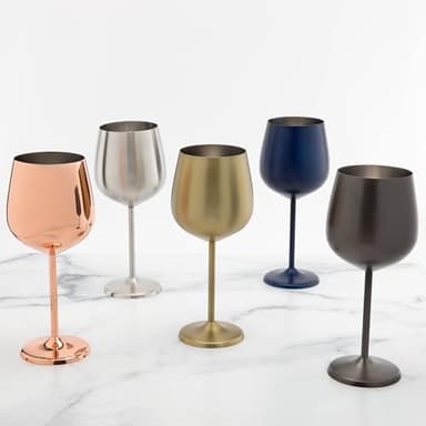 Cambridge Silversmiths 4 Piece Set of 18 oz Copper All Purpose Single Wall Wine Glasses - Image 7