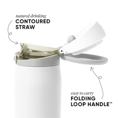 Simple Modern Mesa Loop Water Bottle with Straw | 30oz Cup Holder Friendly Insulated Stainless Steel Bottles for Travel, Sports and School | Winter White - Image 2