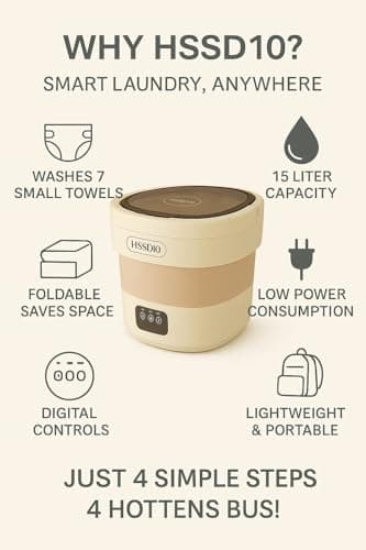 small portable washing machine15L with Spin Basket – Small Washer portable for Underwear, Delicate Clothes, and Light Laundry – Ideal for Apartments, Dorms, Hotels, and Camping. - Image 9