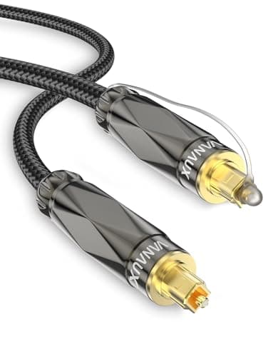 VANAUX Optical Audio Cable, Digital Optic Cord for Soundbar[Cotton Braided,Metal Case,Gold-Plated Plug] Toslink S/PDIF Cable for Home Theater,Sound Bar,TV,PS4(3.2FT/1m) - Image 1