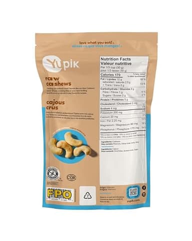 Yupik Raw Whole Cashews, 9 Oz, Gluten-Free, Kosher, Raw Nuts, Unsalted, Unroasted, Oil-Free, Nutritious & Healthy Snacks - Image 2