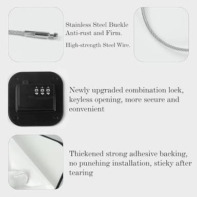 Child Safety Cabinet Locks, Fridge Lock with Combination, Closet Lock,Cabinet Lock,Child Proof Refrigerator Lock(Black 2Pcs) - Image 5