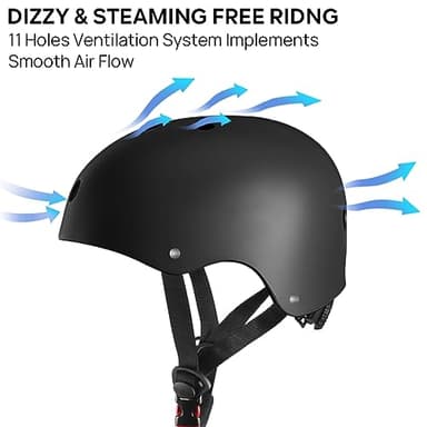 JBM Skateboard Helmet - Lightweight, Adjustable & Ventilated Helmet for Scooter, Roller Skate, Inline Skate - Image 5
