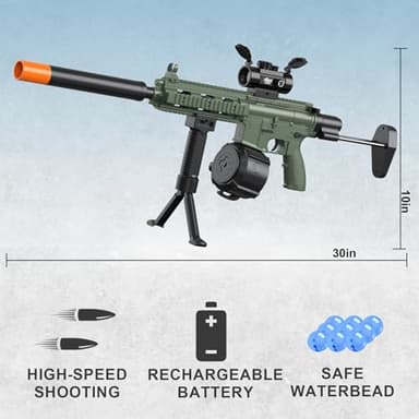 Dulsaera Automatic Blaster, Electric Blaster with Goggles, Fun Shooting Games, Age 18+, Green - Image 3