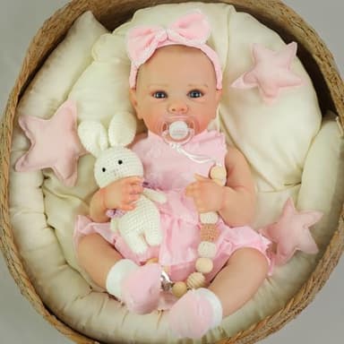 KSBD Realistic Reborn Baby Dolls - 20 Inch Cute Lifelike Real Life Baby Dolls Newborn Silicone Baby Dolls Girl with Soft Full Vinyl Body and Accessories can Swimming for 3+ Years Old Kids Gifts - Image 1