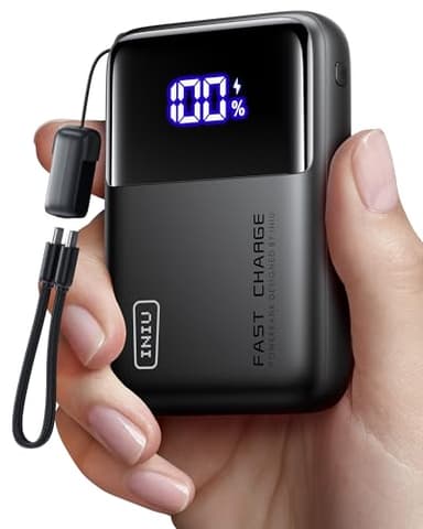INIU 100W Power Bank, Mini Size 25000mAh High Capacity Laptop Portable Charger, USB C in&Out Tablet Powerbank, Smart Digital Display Phone Charger for iPhone 17 16 15, Samsung, iPad, MacBook, Laptop - Image 1