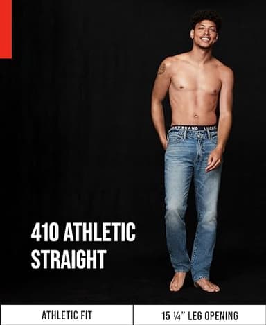 Lucky Brand Men 410 Athletic Fit Jean, Black Rinse, 33W x 30L - Image 4