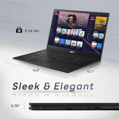 ASUS CX17 Everyday Value Chromebook 17.3" FHD Display (Intel Celeron N4500, Intel UHD Shared, 4GB LPDDR4, 128GB SSD eMMC, WiFi 6, HD Webcam, Bluetooth 5.2, 45W PSU, Chrome OS (Renewed) - Image 7