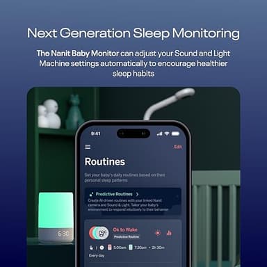 Nanit Essentials Smart Baby Monitor with Floor Stand – 1080p HD Wi-Fi Camera, Sensor-Free Breathing Monitoring, Sleep Tracking, Two-Way Audio, Night Vision, Motion & Cry Notifications, White - Image 6