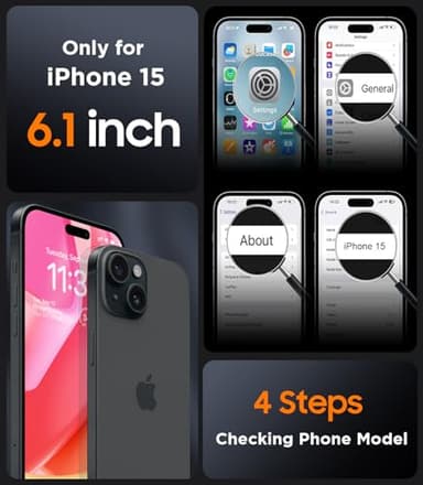 SPIDERCASE Designed for iPhone 15 Case, Magnetic Translucent with 2PCS Tempered Glass Screen Protector Anti-Fingerprint Anti-Scratch Phone Case,Light Blue - Image 2