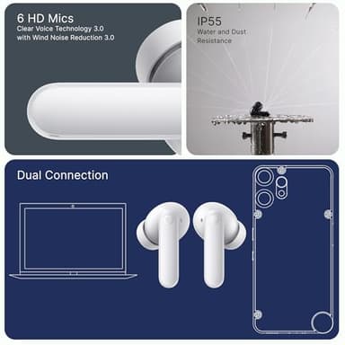 CMF Buds 2 Plus 2025 New Wireless Earbuds Adaptive Noise Cancelling, Hi-Res Audio Bluetooth Headphones, 12mm Drivers for Deep Bass, 50dB ANC 61.5H Playtime, Sport Ear Buds with 6 Mics, Light Grey - Image 5