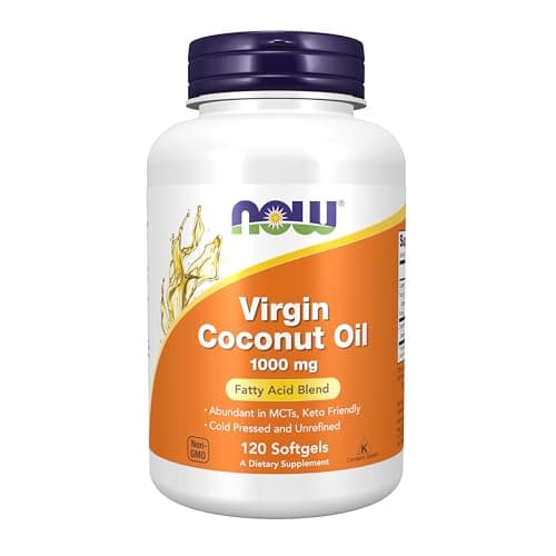 NOW Foods Supplements, Virgin Coconut Oil 1000 mg, Cold Pressed and Unrefined, 120 Softgels - Image 1