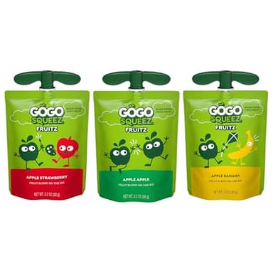 GoGo squeeZ Applesauce and Fruit Puree, Apple, Strawberry, & Banana, 3.2 oz (Pack of 12), Unsweetened Fruit Snacks for Kids, Gluten Free, Nut Free and BPA Free Pouches (Packaging May Vary) - Image 9