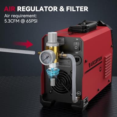 ARCCAPTAIN 55A Plasma Cutter, Large LED Display, Non-Touch Pilot ARC Plasma Cutting Machine, 120/240V Dual Voltage IGBT Inverter, 1/2" Clean Cut, Post Flow, 2T/4T, for Beginners DIY - Image 8