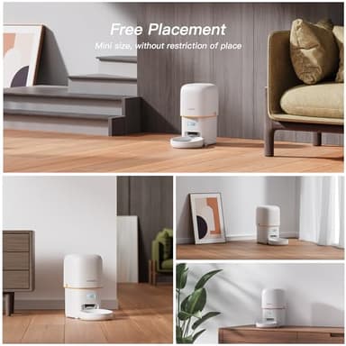 Automatic Cat Feeder - 2L Cat Food Dispenser, Timed Auto Pet Feeder with 180-day Battery Life, 1-6 Meals Per Day, 1-16 Portion, Ceramic Bowl, Desiccant Bag Keeps Dry Food Fresh, Also for Small Dogs - Image 2