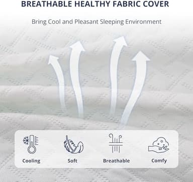 4 Inch Gel Memory Foam Mattress Topper King Size, Cooling Bed Topper for Pressure Relief with Removable Breathable Soft Cover, CertiPUR-US Certified - Image 8