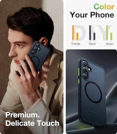 TORRAS Magnetic Shockproof Designed for Samsung Galaxy S24 Plus Case [Military Grade Drop Tested] [Compatible with MagSafe] Translucent Slim Hard Protective Case for S24 Plus Case, Black - Image 6