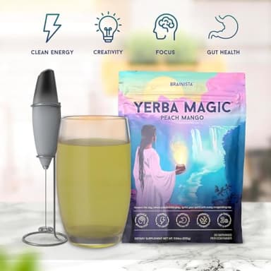 Yerba Mate Instant Tea Powder, 3-in-1 Super Drink - Clean Energy, Brain Fog Buster, and Gut Health Powered by Nootropics, Prebiotics and Probiotics | Yerba Magic Peach Mango 30 Servings - Image 3